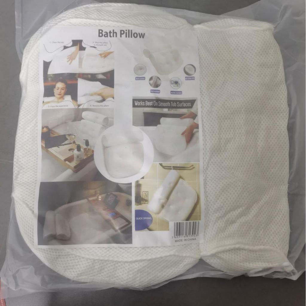 3D Mesh Rutschfestes Badewannenkissen mit Saugnäpfen - Maschinenwaschbares Badekissen und Rückenlehne.