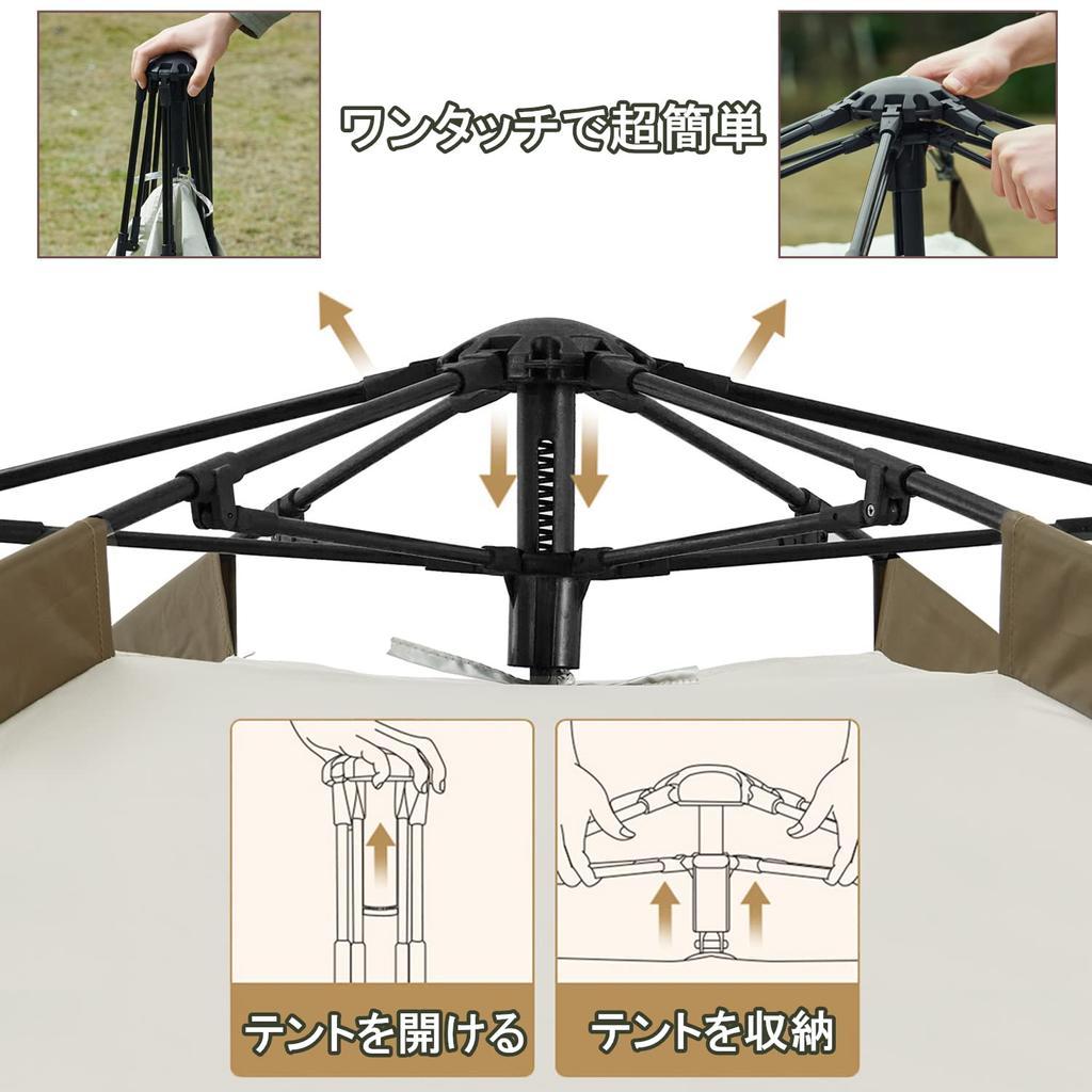 Naturehike Stan One Touch pro 5 osob, typ chatky, parkový stan, kempování, snadno se staví, UV ochrana, volně stojící, dvojitá vrstva, voděodolný, 2 přední strany