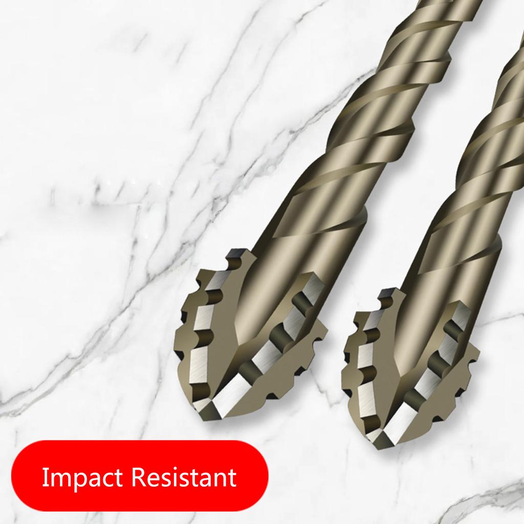 Serrated Tile Drill Bit Four-Edged Hexagonal Shank Drill Bit Drilling Tool for Glass Ceramic Concrete Brick