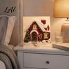 Progetti Artistici per Alleviare lo Stress Kit Perle Finte di Natale Pittura Capanna Innevata di Babbo Natale Kit Artigianale 3D Scintillante con Perline Fai da Te per Adulti Parete per le Festività Invernali di Casa