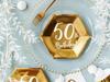 Talerzyki Papierowe 50Th Birthday Złote 6 Szt