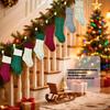 Holiday Stocking Large Capacity Knitted Sock For Christmas Gifts Elegant Reusable Festival Home Decoration
