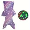Glow-in-the-Dark Mermaid Starry Night Sleeping Bag - Soft Flannel Rainbow Blanket for Cozy Bedtime Comfort