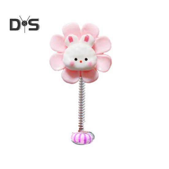 

Украшения для приборной панели автомобиля, трясущиеся мультяшные животные, цветочный орнамент, автомобильные аксессуары, украшение для домашнего офиса, стола с весной Pink Rabbits