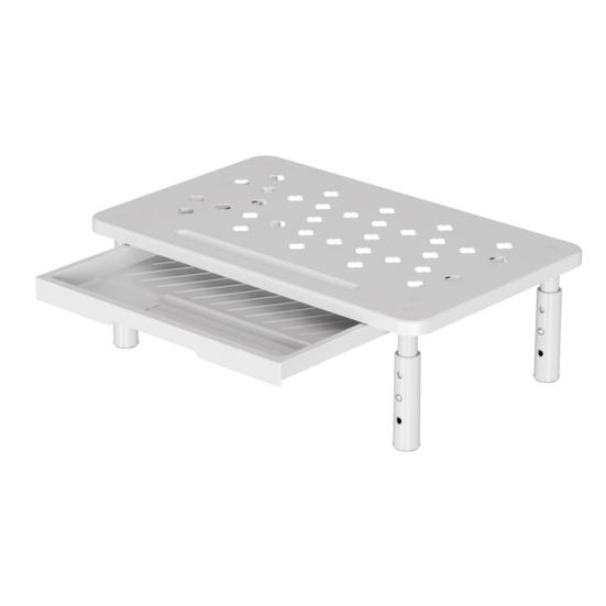 Computer Monitor Riser Cold-Rolled Steel Ventilated Monitor Stand with Drawer 3-Level Height Adjustment Laptop Stand for Home Office