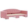 VidaXL Daybed with Trundle Bed Pink 90x200 Cm Velvet 3197304