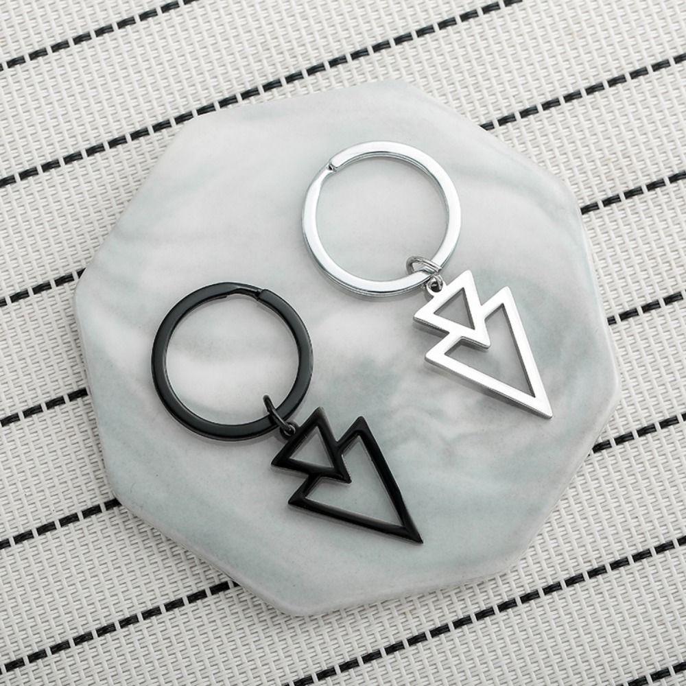 

Перевернутый треугольник перекрывающиеся треугольники брелок полый геометрический брелок сумка кулон чёрный