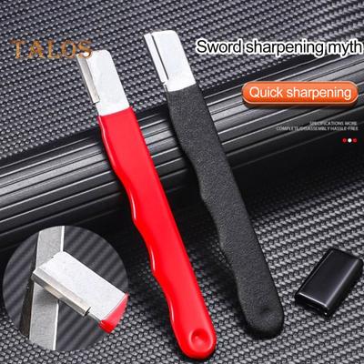 1/5Pcs Cutter Sharpener Portable Tungsten Steel Cutter Sharpener Handheld Pocket Size Multi-Tool Non-Slip Handle Carbide Blades Sharpener for Camping