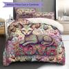 Romanticpets Pattern Bedding Quilt Set Quilt Cover Pillowcase Home Decoration Birthday Gift (1 * duvet cover + 2 * pillowcase, without core)