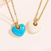 Elegant Heart Pendant Necklace: Japanese-Korean Enamel Glaze Clavicle Chain for Women