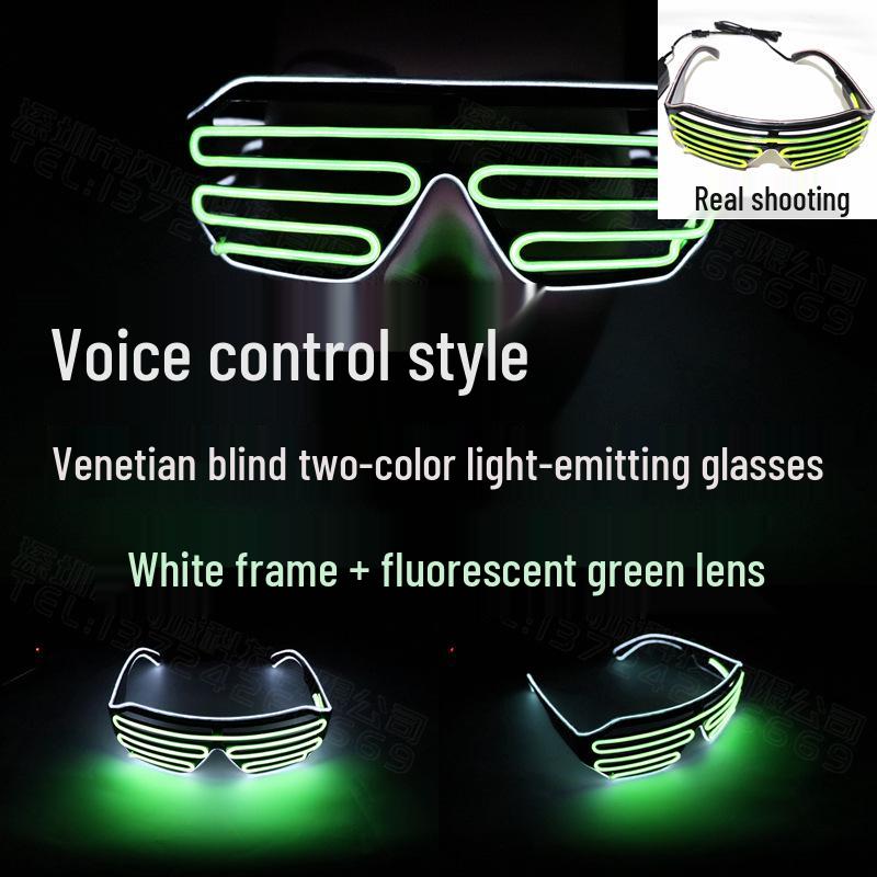 Voice-Controlled LED Trendy Light-Up Shutter Glasses for Festivals