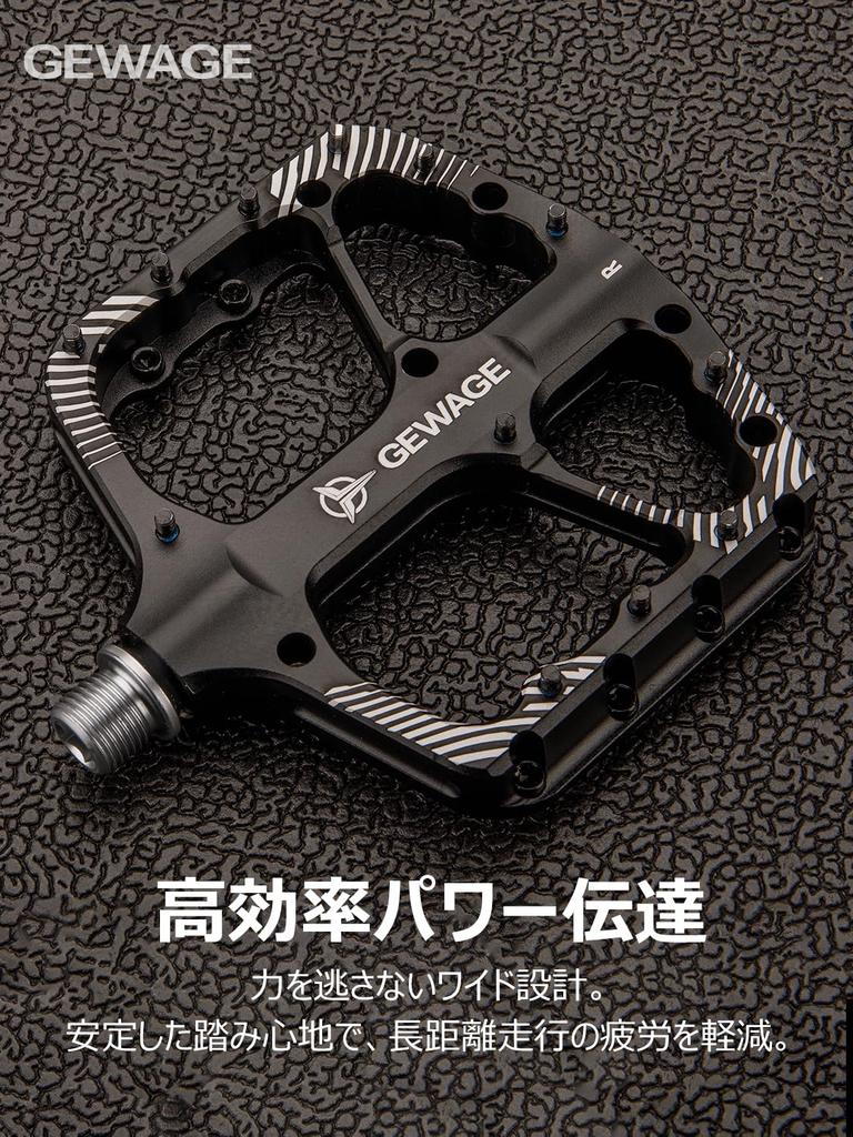 GEWAGE Bicycle Flat High Compatible with Road Left and Right Pedals, Aluminum, 9/16-inch Pedals, Anti-Slip, Durability, Bikes/Cross Bikes/Mountain