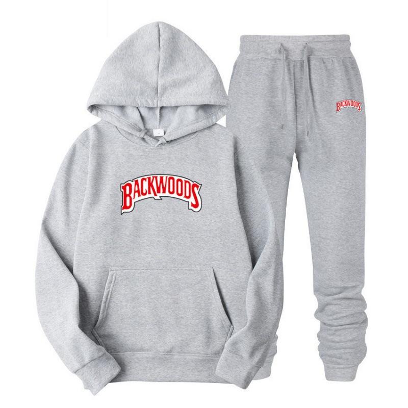 Tide brand sweater set BACKWOODS printed men's and women's fleece hoodie two-piece set