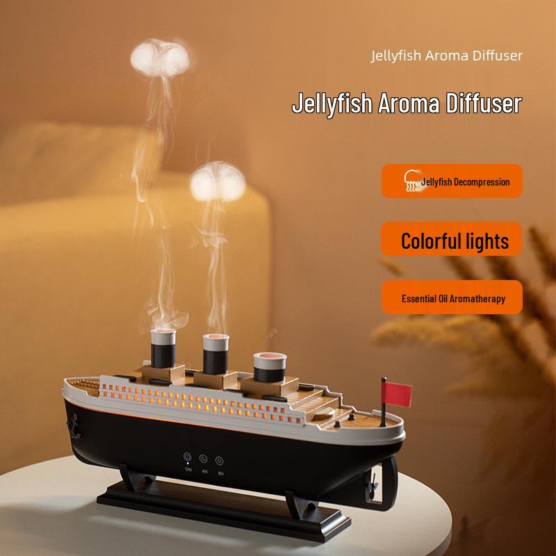 Retro Steamboat Aromatherapy Ultrasonic Jellyfish Mist Humidifier