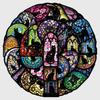 50 Stained Glass & Black Cat Gothic Stickers - Colorful, Waterproof, Decorative Journal Set