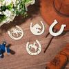24pcs/lot Wooden Horseshoes Cutout for Crafts DIY Unfinished Wood Horseshoes Christmas Cowboy Decor Western Party Decor Crafts
