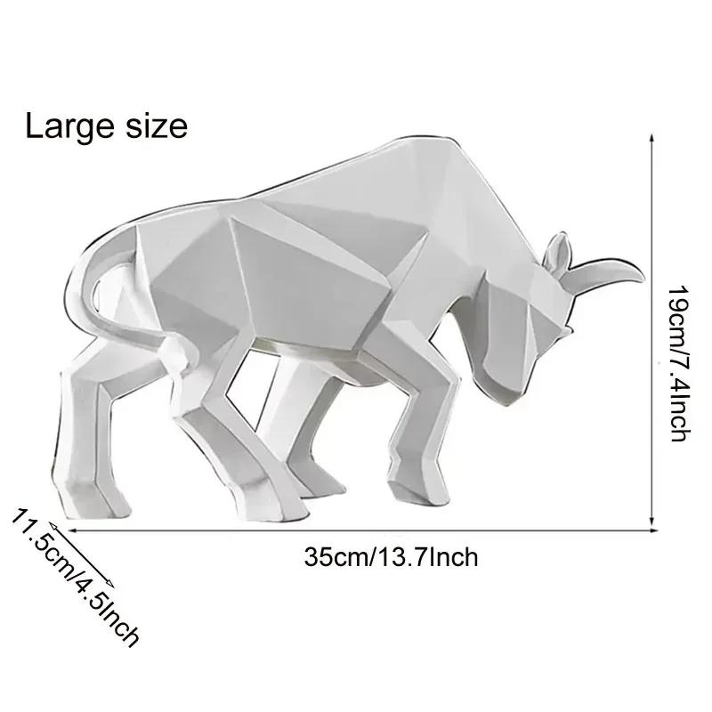 Nordic Modern Simple Resin Bull Ornaments Creative Home Decoration Crafts Indoor Study Office Cow Statue Animal Figurine