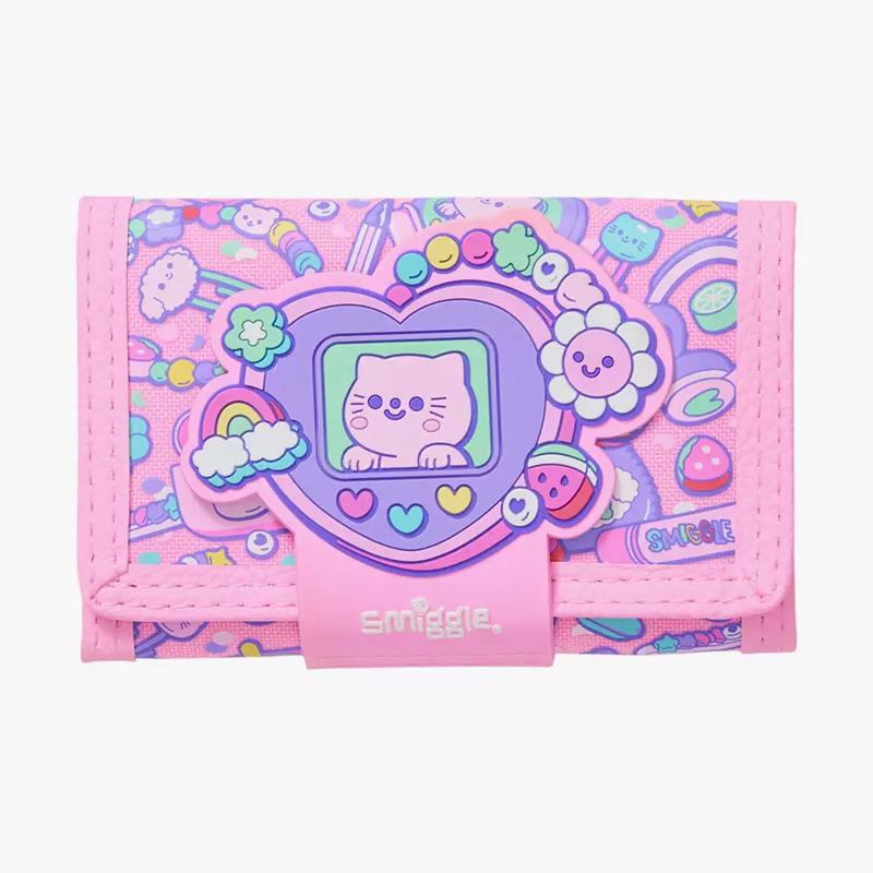 Smiggle Kids Backpack Cat Necklace Pink School Bag Lightweight Outdoor Casual Daypack