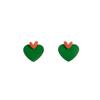 Trendy Geometric Heart Stud Earrings - Japanese & Korean Street Style