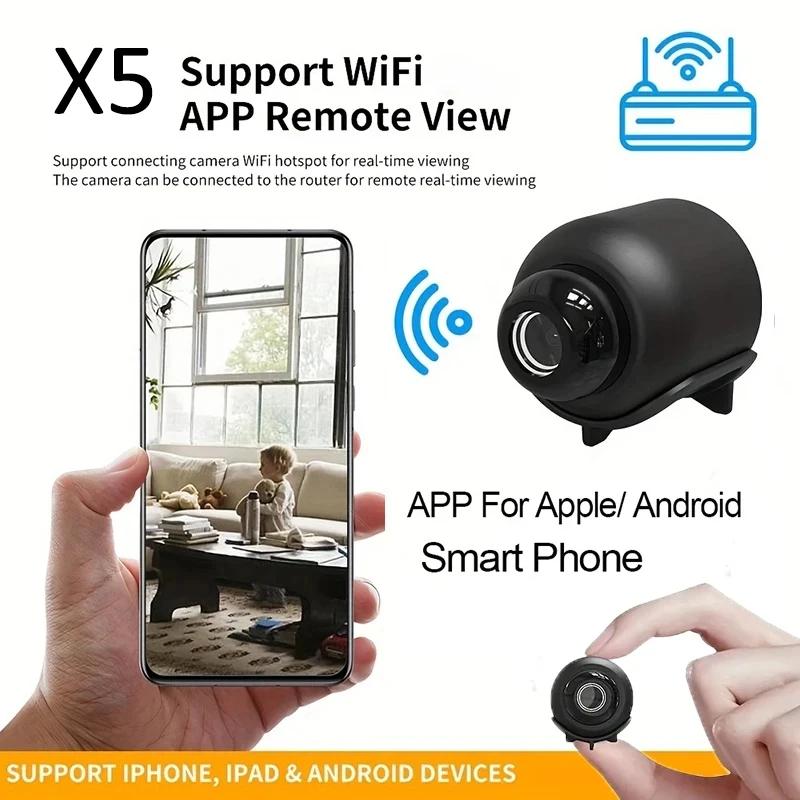 New X5 Mini Camera 1080P HD Wireless Surveillance Premium Lightweight Portable with Clear Night Vision and Motion Detection