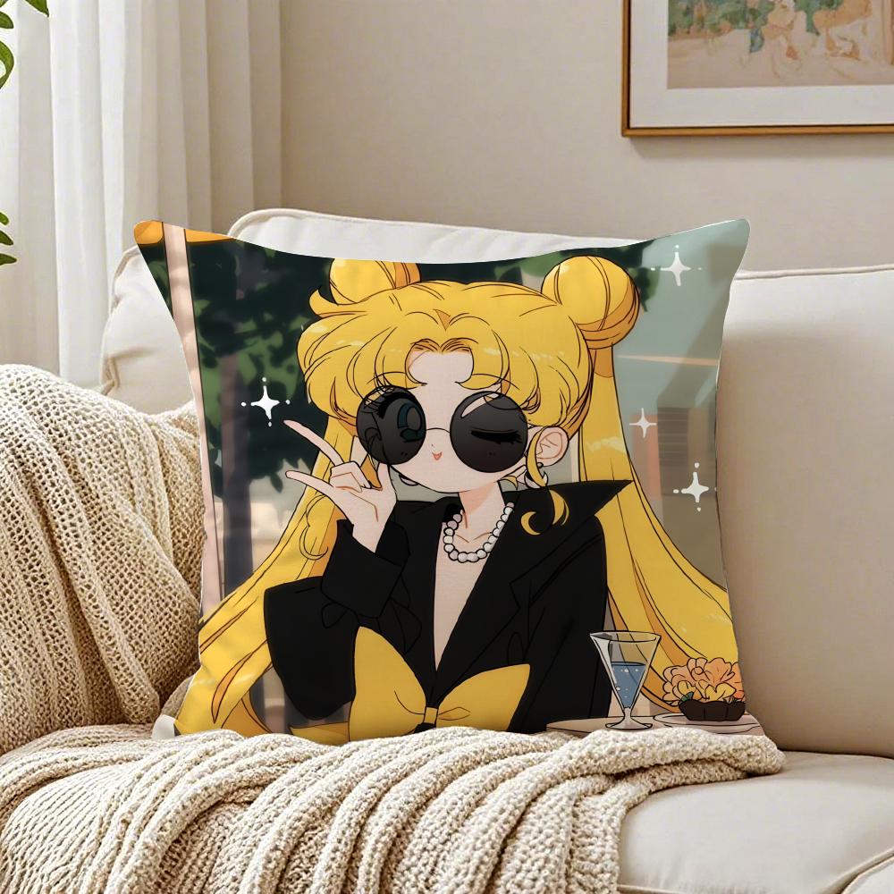 anime magical SSailor MMoon Cushion Cover Pillowcase Antidustmite living Room Sofa Decor Cushion Room