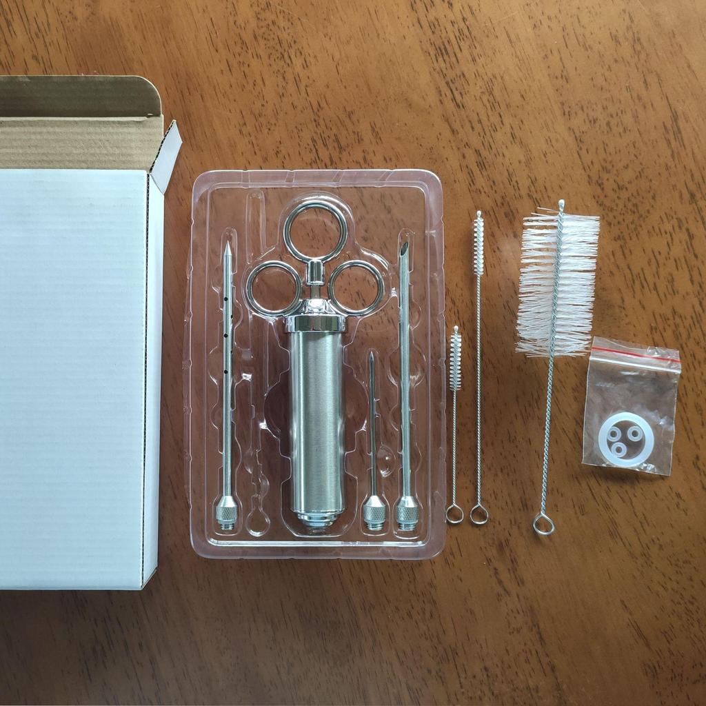 Kjøtinjektorsprøyte Fjærfemarinade smaksinjektor Kjøttkrydderinjektorer BBQ Kit Verktøy
