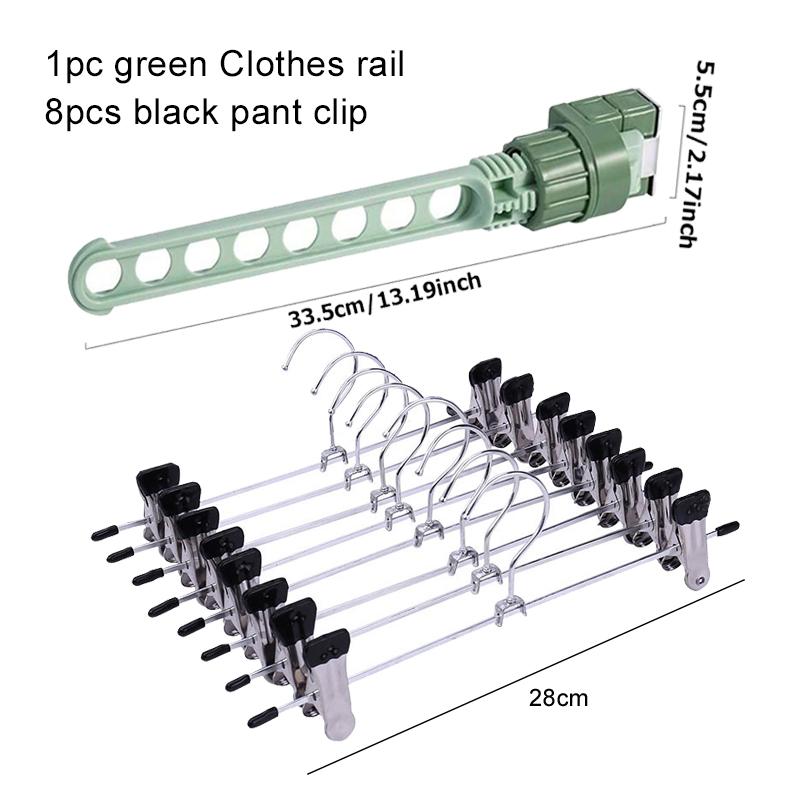 5/8pcs Hangers 8Holes Clothesline Plastic Hanger Non-slip Stainless Steel Pants Clip Portable Household Essentials Dormitory TMZ