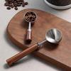 Cuillère à café en bois de noyer Manche long en acier inoxydable Cuillère à mesurer Cuillère à café Outil de cuisine Accessoires de café