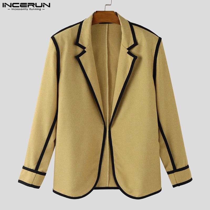 INCERUN 2PCS Men Thin Open Front Blazer Long Suit Pants Two Piece Suit Casual Outfits Sets