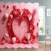 Valentine's Day Decoration Shower Curtain Holiday Gift Party Background Decoration Fabric Washable Shower Curtain Bathroom Decor
