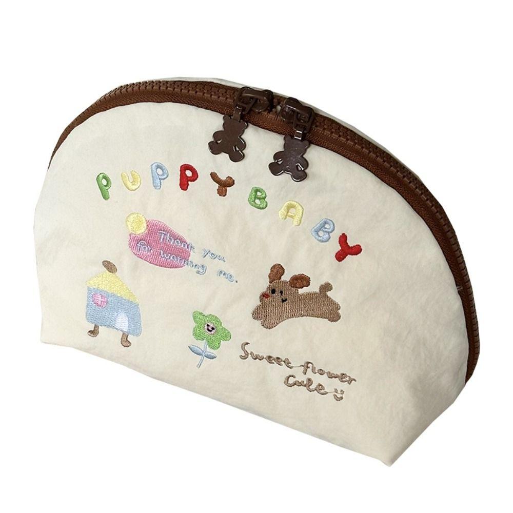 Portable Embroidery Cosmetic Bag Cloth Skincare Storage Bag Makeup Pocket Nylon Makeup Bag  Girls