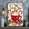 1pc Christmas Hot Cocoa Bar Metal Sign - Weather-Resistant Wall Art with Pre-Drilled Holes for Farmhouse Home Cafe Garage Decor