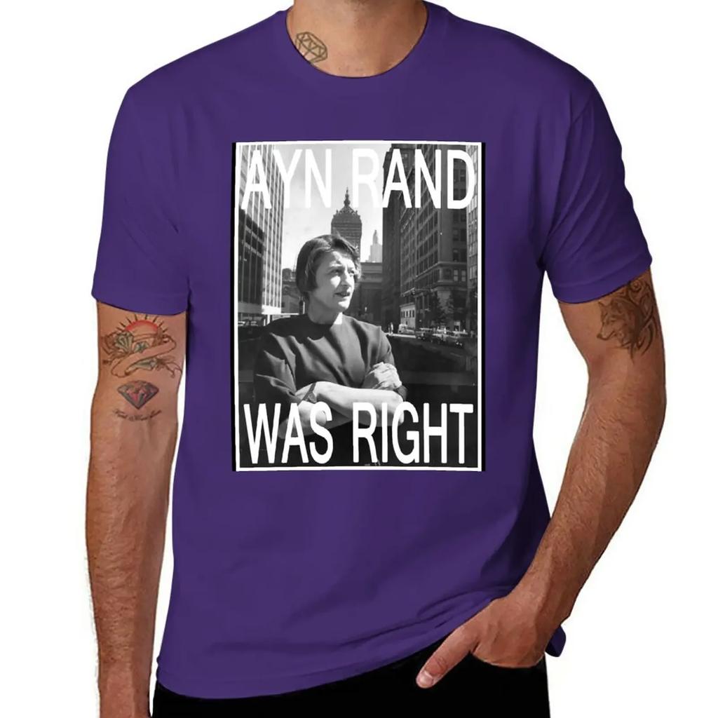Ayn Rand Was Right T-Shirt anime clothes anime quick drying mens graphic t-shirts pack