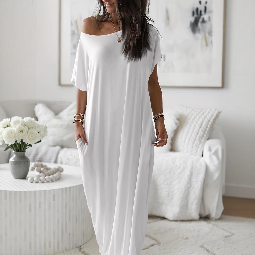 Women's Spring/Summer Short-Sleeve Long Casual Dress