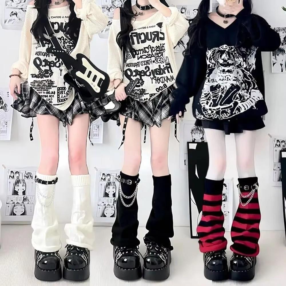 Striped Knit Leg Warmers Slouchy Knit Leg Warmers Socks Fashion Slouchy Leg Covers For Women