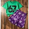 Men's Set 67 Six Seven Number Printed Men's T-shirt and Shorts 2 Piece Set Summer Casual Outdoor Men's and Women's T-shirt Sets