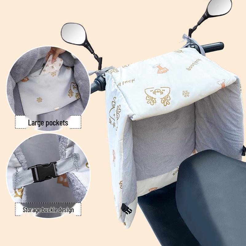 Winter Fleece-Lined Waterproof Electric Motorcycle Windshield