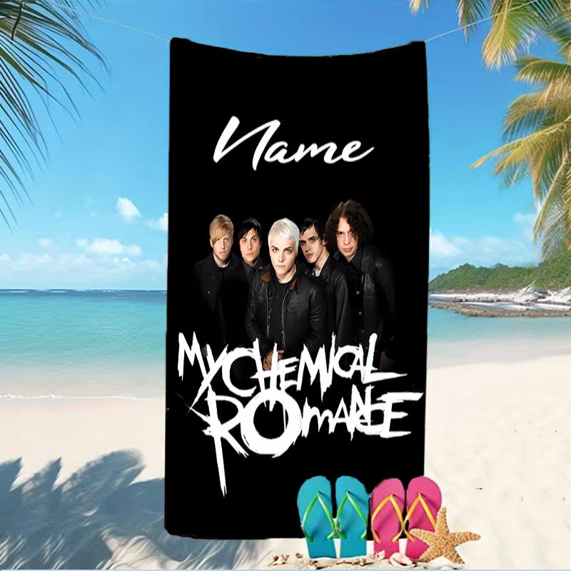 Customizable personalized beach towels My Chemical Romance themed designs.Suitable for the beach, yoga, sports;ideal as beach accessories