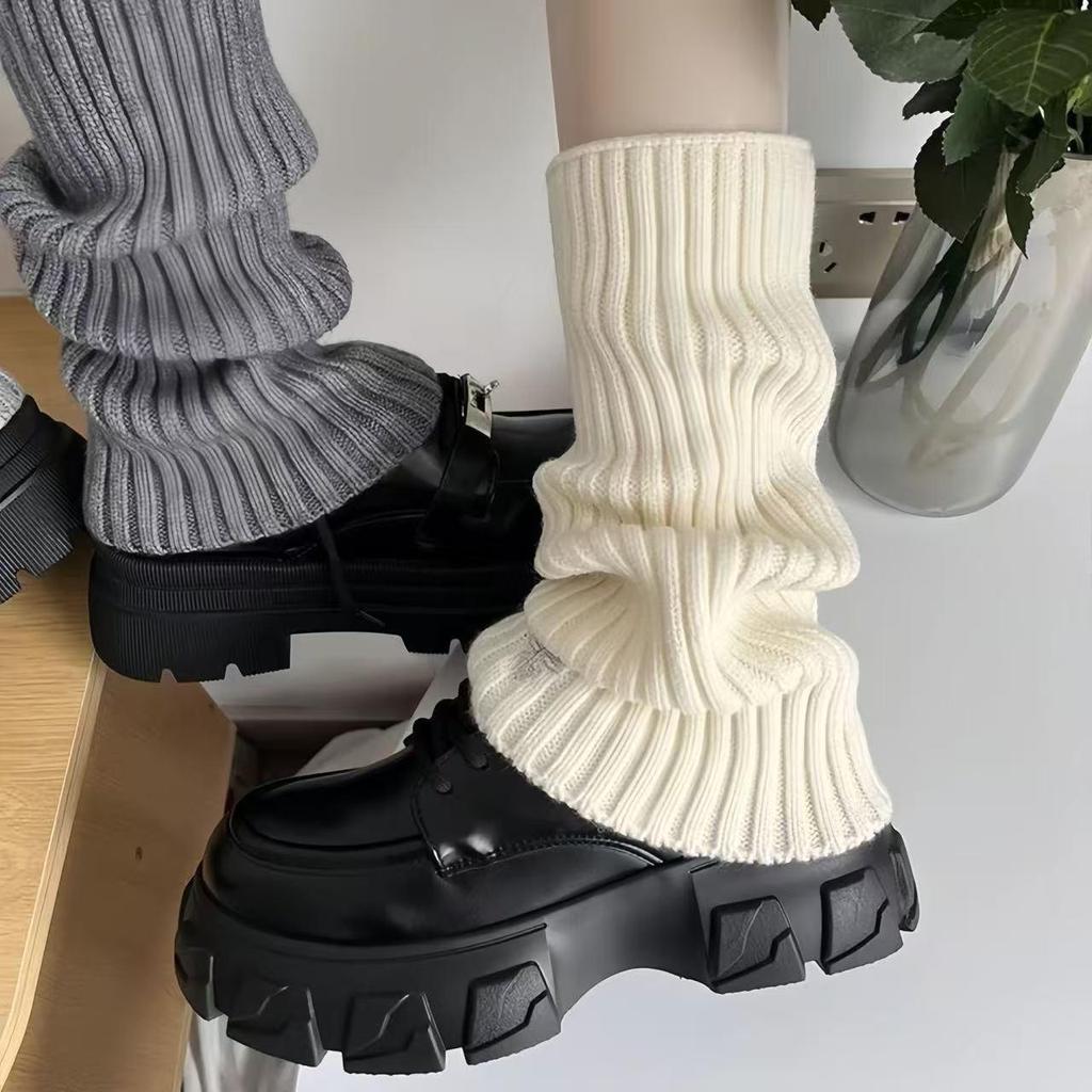 Chunky Knit Korean Style Leg Warmers - Autumn/Winter Women's Slouch Socks