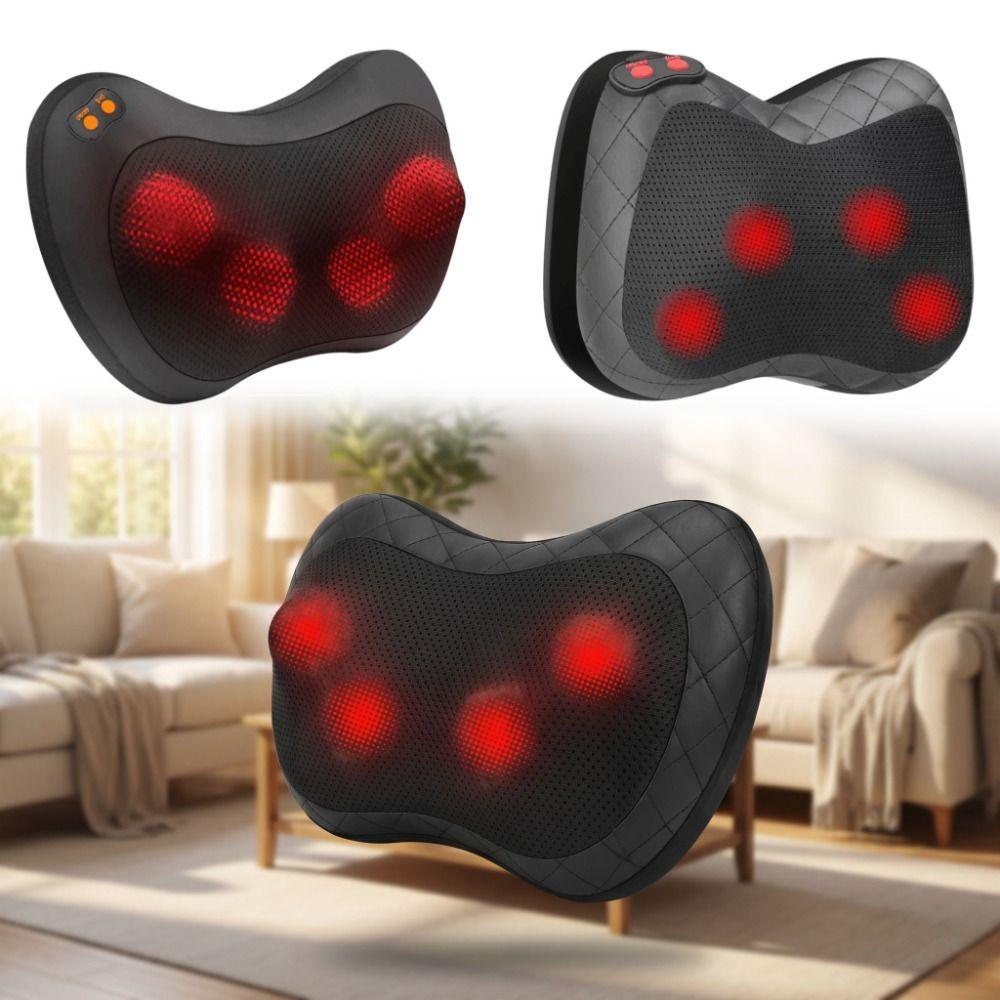 3D Simulation Back Massager With Heat Electric Massage Pillow Lumbar Massage