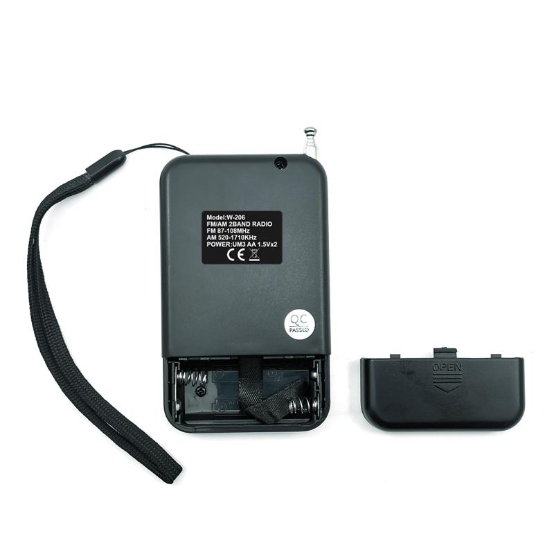 Radio portabil AM/FM de buzunar cu efect de recepție bun, radio digital cu 2 benzi, difuzor pentru afișaj, mufă pentru căști, ceas cu alarmă