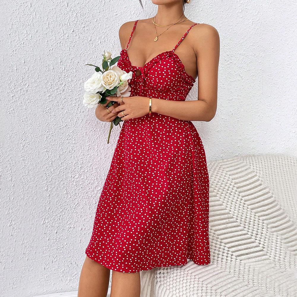 Women's French Sexy Style Small Suspender Slim Fit Backless Dress