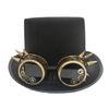 Trendy Mechanical Gear Tall Hat Cosplay Costume Headpiece with Rivet Studded Goggles for Cocktail Party Dressingup