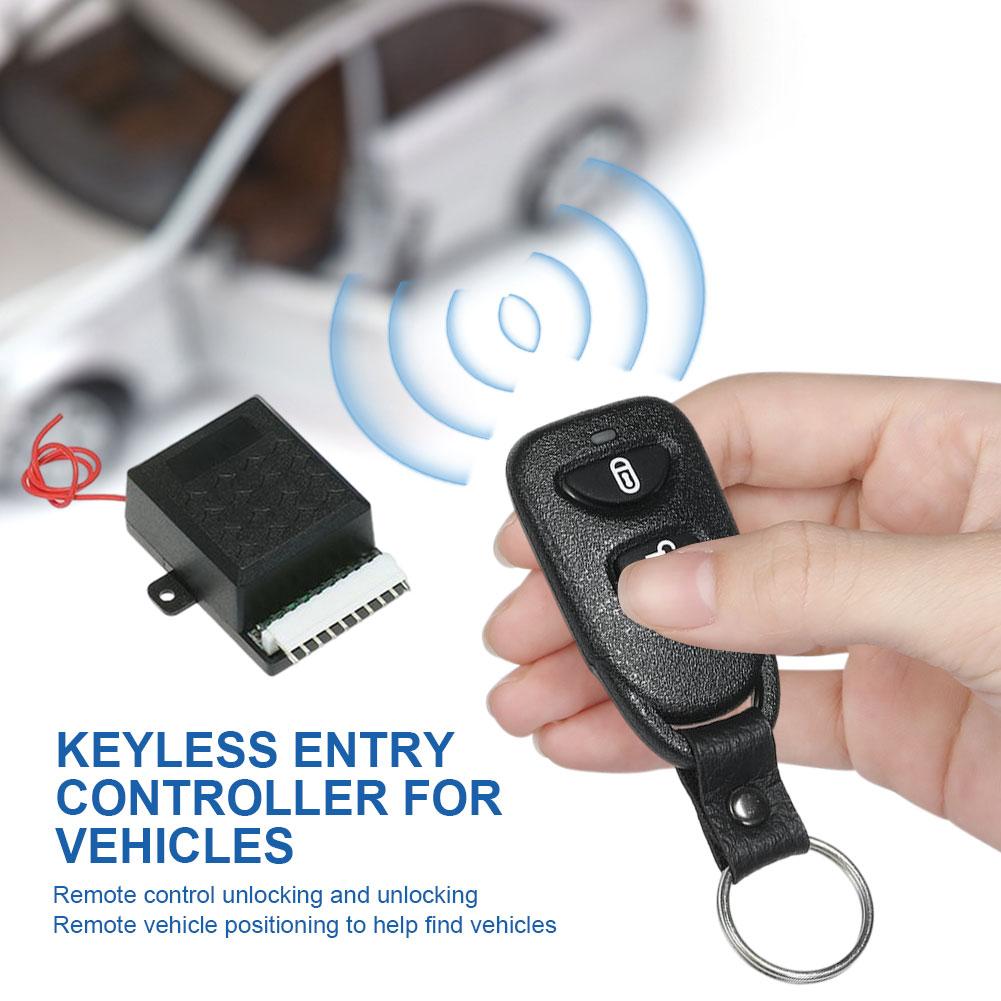 12V Vehicle Keyless Entry System with 2 Remote Control Vehicle Door Lock Anti-Theft System Portable Auto Remote Central Kit