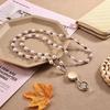 Retractable Pearl ID Badges and Key Lanyards, Natural Crystal Handmade Beaded Teacher Women's Lanyards