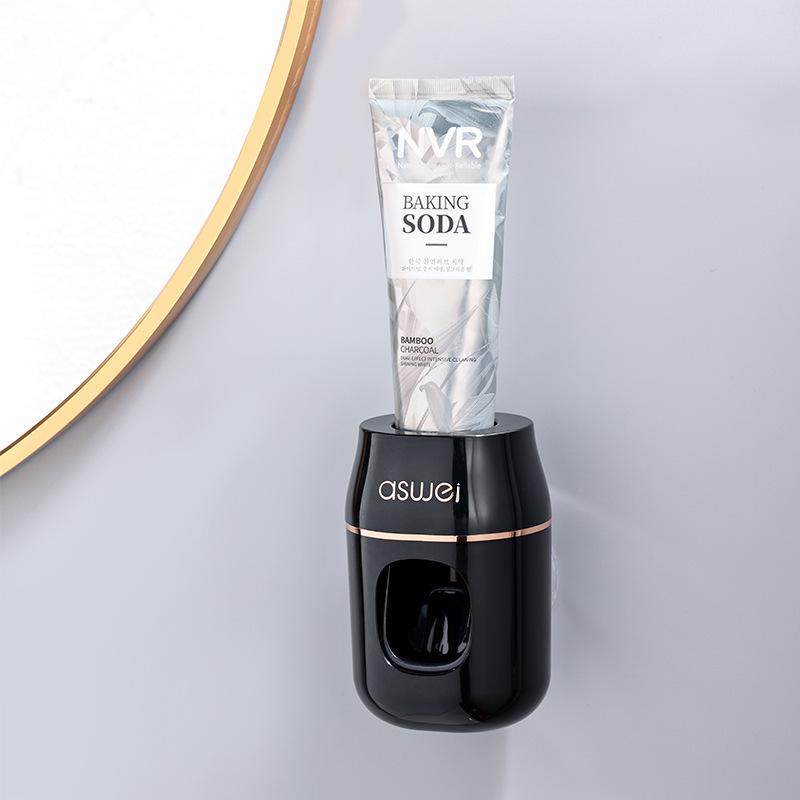 Wall-Mount Automatic Toothpaste Dispenser & Toothbrush Holder Set