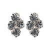 Openwork Chiffon Flower Earrings for Women, Hand-woven, Fashionable and Exaggerated Style.