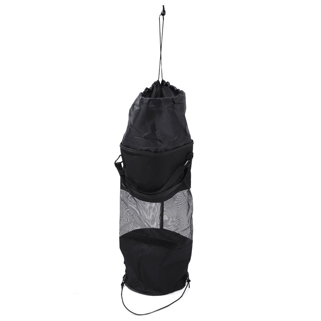 Boat Trash Can Oxford Cloth Black Foldable Large Opening Kayak Garbage Bag for Camping Fishing