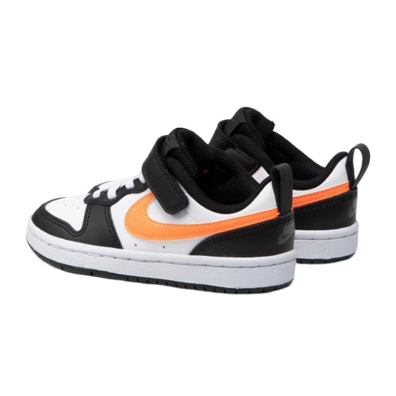 (PS) Nike Court Borough Low 2 'White Black Orange' Kids' BQ5451-115