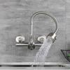 WAZZJ Kitchen Wall Faucet Brushed Nickel Wall Mounted Faucet 3" to 9" Adjustable Spread
